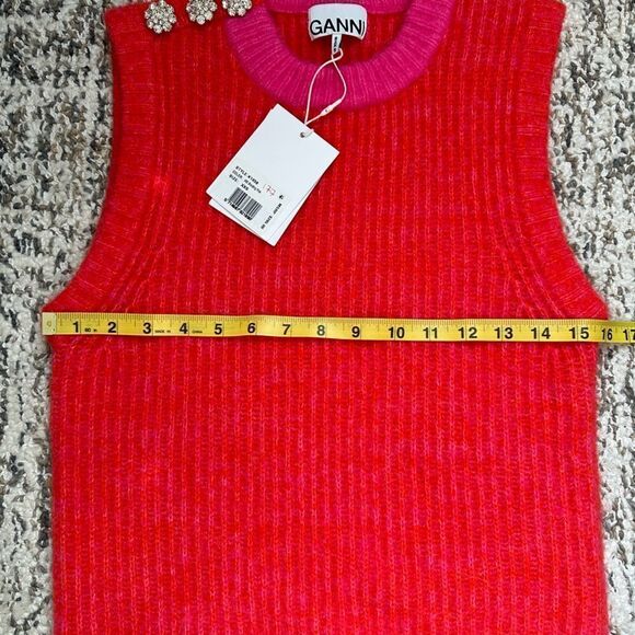 GANNI Embellished Wool-blend Vest - Picture 9 of 11